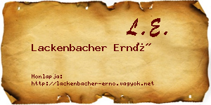 Lackenbacher Ernő névjegykártya